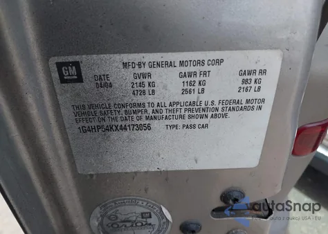 2004 Buick Lesabre Custom from USA, damaged, VIN 1G4HP54KX44173056